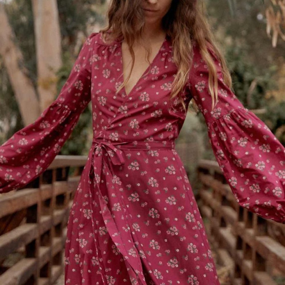 NWT Bergen Dress | Magenta Floral Bouquet